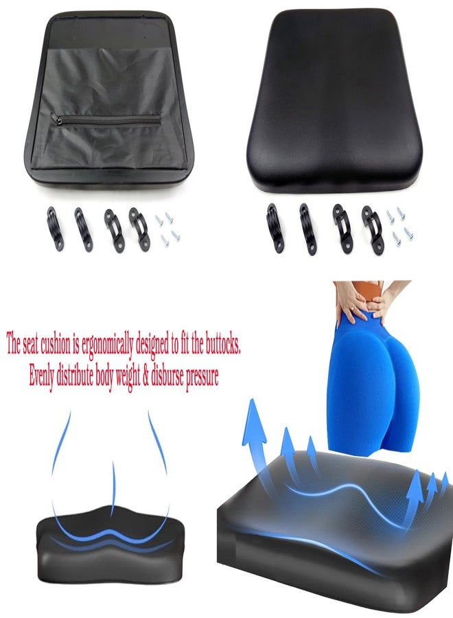 ActveMob Rollator seat Cushion pad, with Hardware and Seat Brackets, 14.2 * 12", Comfortable Polyurethane Ergonomic seat Cushion.fit The Buttocks,Universal Replacement Part (1Ea, Black) - Image 2