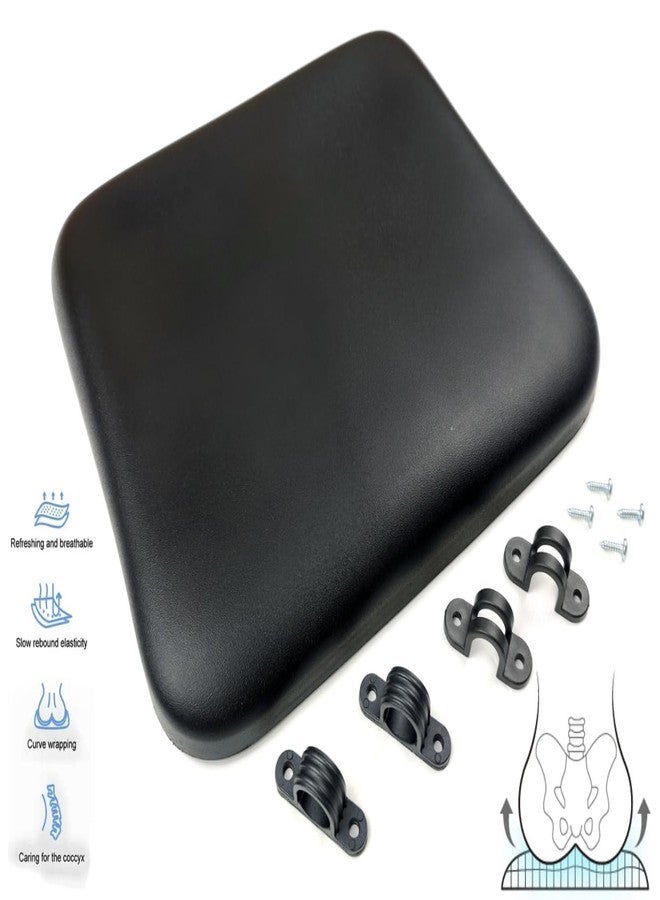 ActveMob Rollator seat Cushion pad, with Hardware and Seat Brackets, 14.2 * 12", Comfortable Polyurethane Ergonomic seat Cushion.fit The Buttocks,Universal Replacement Part (1Ea, Black) - Image 3