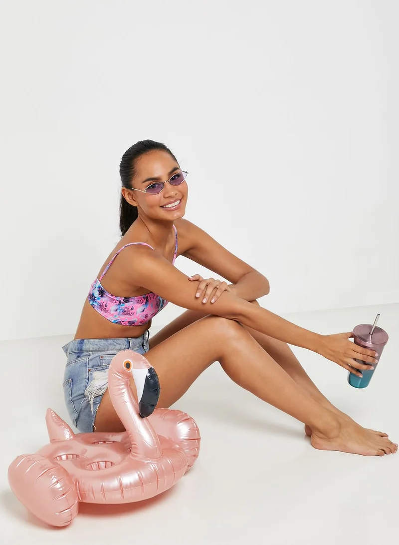 SUNNY LIFE Rose Gold Flamingo Float Drink Holder