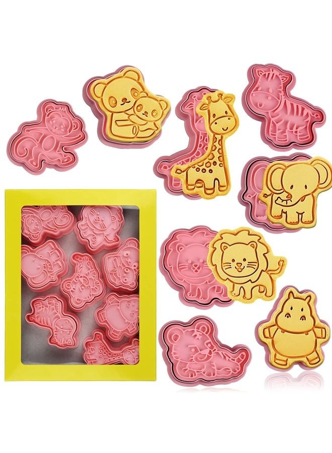 هومستر قطّاعات كوكي حيوانية مع طوابع بلاونجر، 8 قطع ثلاثية الأبعاد قطّاعات كوكي حيوانية لقوالب خبز الجبن المخلوطة بسكويت - Image 1