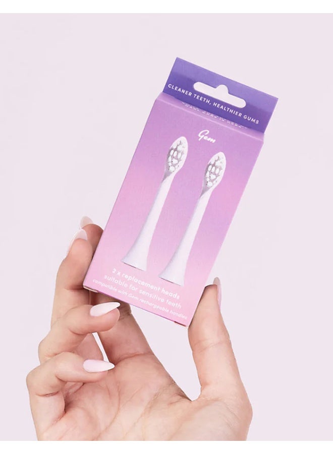 GEM Electric Toothbrush Replacement Heads-Rose Soft-Bristled Heads, Suitable for Sensitive Teeth - Image 2
