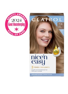 CLAIROL Nicen Easy Creme Natural Looking Oil Infused Permanent Hair Dye 7CB Cool Beige Blonde New Name Same Shade  - Image 2