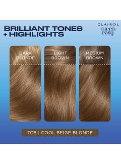 CLAIROL Nicen Easy Creme Natural Looking Oil Infused Permanent Hair Dye 7CB Cool Beige Blonde New Name Same Shade  - Image 3