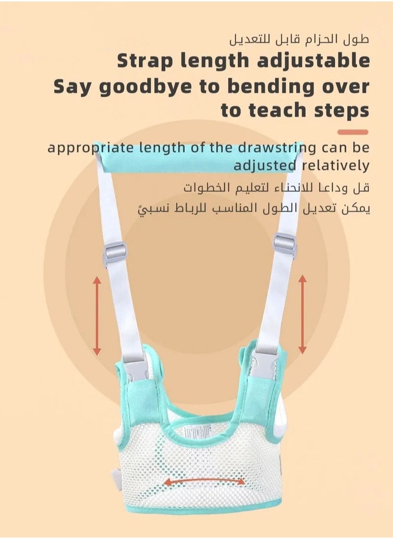 MIXDE Adjustable Baby Walking Harness With 1 Infant Anti Lost Wrist Link and 2 Knee Pads, Breathable Toddler Harnesses Assistant Belt For Learning Walk Easy-to-Wear to Boys Girls  - Image 2