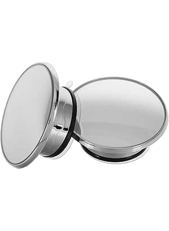 2Pcs Silver Round Convex Wide Angle Blind Spot Mirrors with Suction Cup for SUV Truck - Image 1