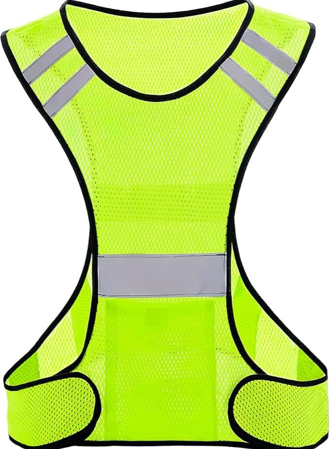 Running Vest for Jogging, Reflective High Visibility Vest, Breathable and Ultralight, Safety Vest for Men and Women, for Night Activities, Neon Yellow - Image 1