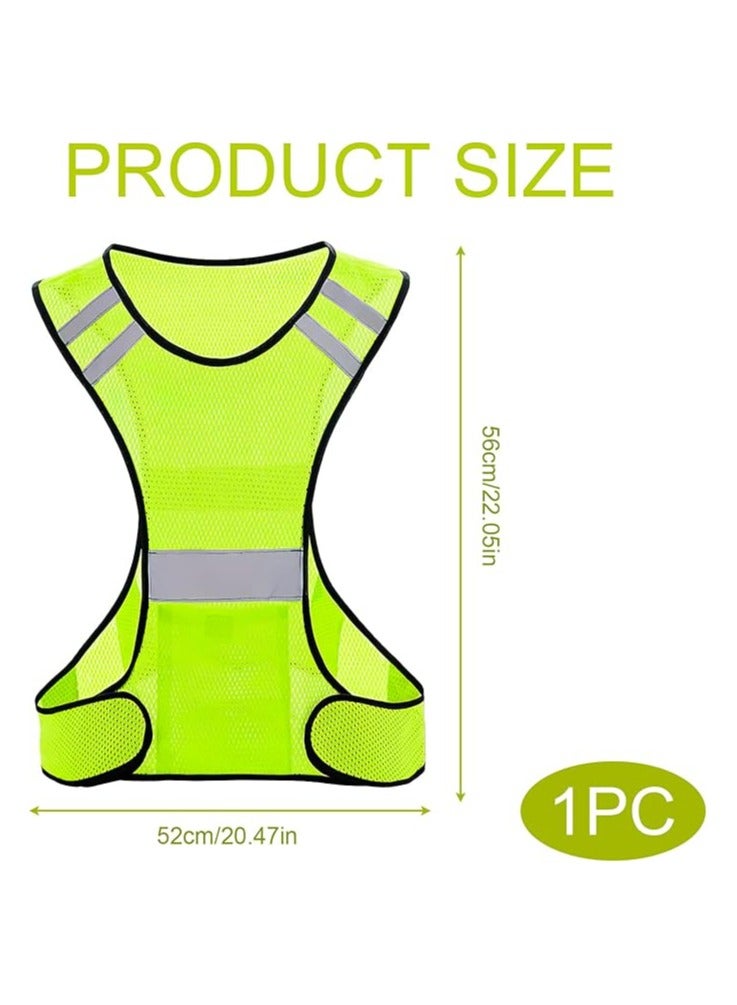 Running Vest for Jogging, Reflective High Visibility Vest, Breathable and Ultralight, Safety Vest for Men and Women, for Night Activities, Neon Yellow - Image 2