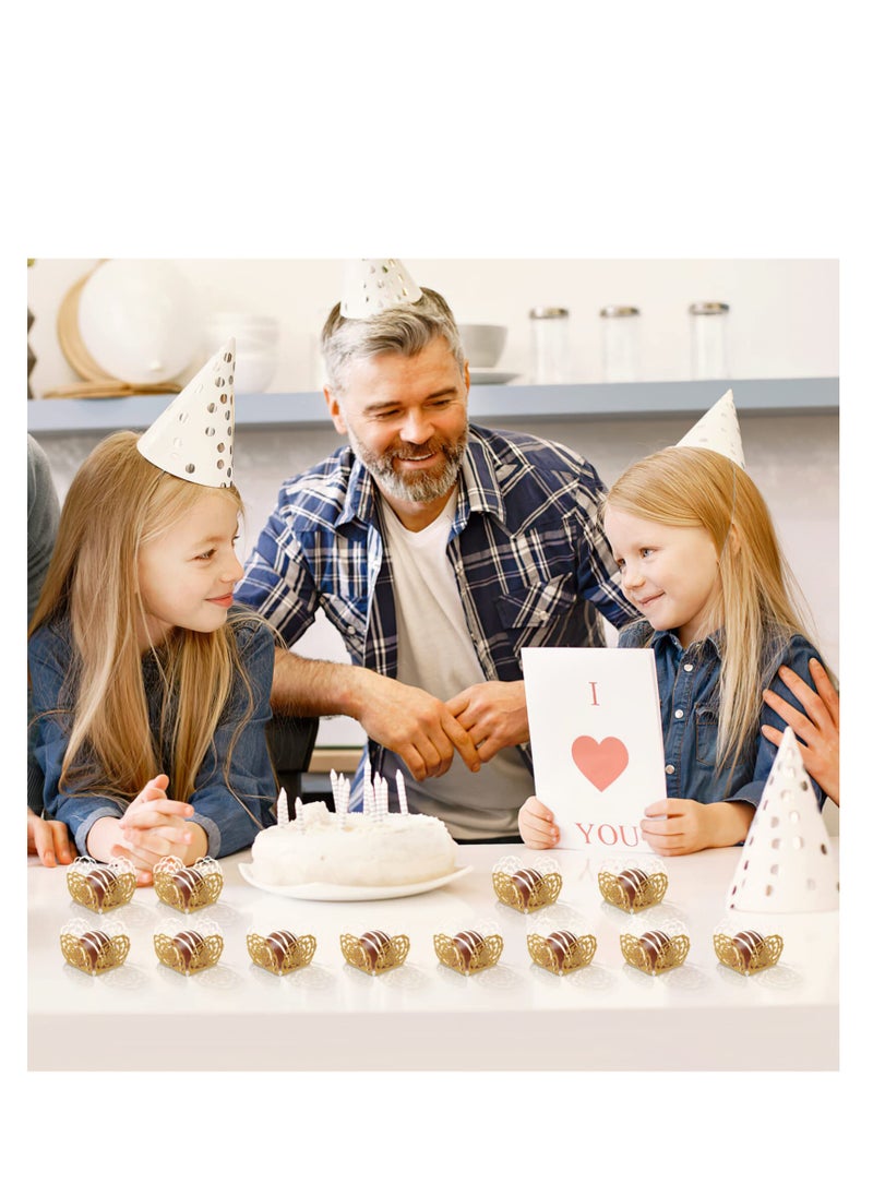 SYOSI - 50pcs Truffle Wrappers Chocolate Candy Cups,Chocolate Paper Candy Cups Baking Cups Truffle Wrappers Liners Cups for Shower Birthday Wedding Party - Image 1