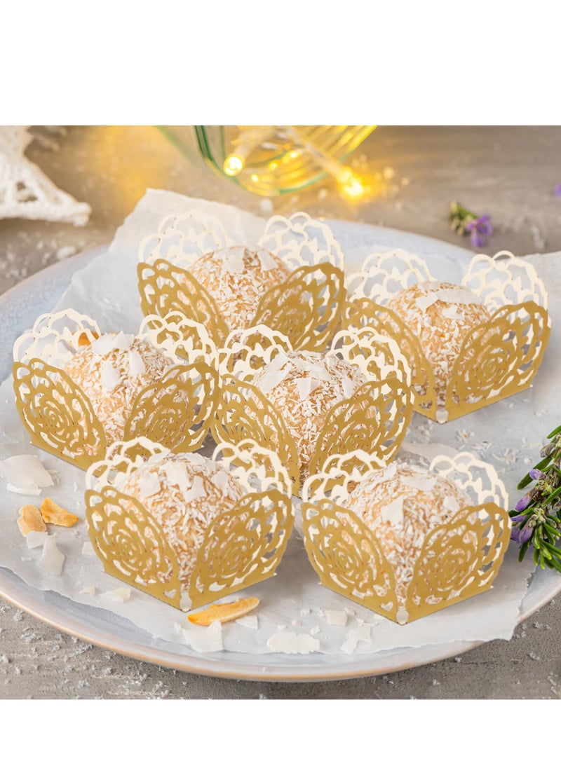 SYOSI - 50pcs Truffle Wrappers Chocolate Candy Cups,Chocolate Paper Candy Cups Baking Cups Truffle Wrappers Liners Cups for Shower Birthday Wedding Party - Image 1