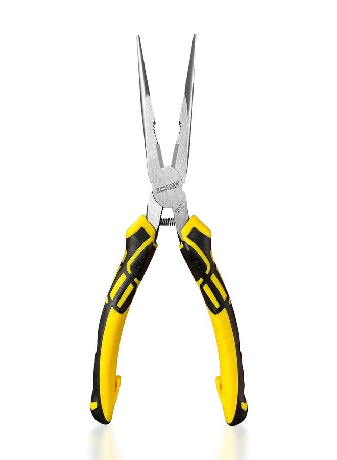 BOOSDEN® 8 inch Needle Nose Pliers with Side Cutters, Precision Long Nose Pliers with Wire Cutters, Professional Needle Nose Spring Loaded Pliers, Used for Cutting Clamping Pinching Jewelry Making - Image 1