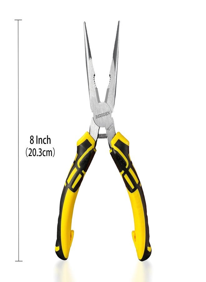 BOOSDEN® 8 inch Needle Nose Pliers with Side Cutters, Precision Long Nose Pliers with Wire Cutters, Professional Needle Nose Spring Loaded Pliers, Used for Cutting Clamping Pinching Jewelry Making - Image 2
