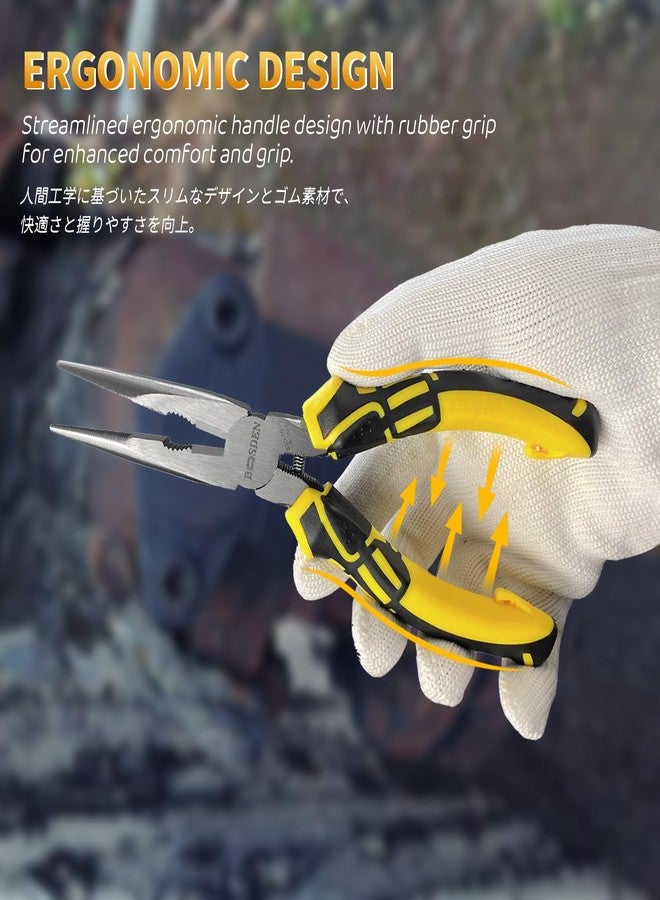 BOOSDEN® 8 inch Needle Nose Pliers with Side Cutters, Precision Long Nose Pliers with Wire Cutters, Professional Needle Nose Spring Loaded Pliers, Used for Cutting Clamping Pinching Jewelry Making - Image 5