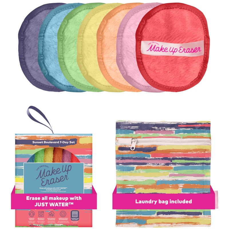 Makeup Eraser The Original MakeUp Eraser, 7-Day Set, Erase All Makeup with Just Water, Including Waterproof Mascara, Eyeliner, Foundation, Lipstick, Sunscreen, and More! Sunset Boulevard, 7ct. - Image 1