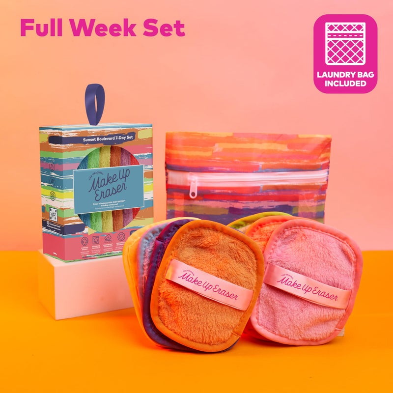 Makeup Eraser The Original MakeUp Eraser, 7-Day Set, Erase All Makeup with Just Water, Including Waterproof Mascara, Eyeliner, Foundation, Lipstick, Sunscreen, and More! Sunset Boulevard, 7ct. - Image 4