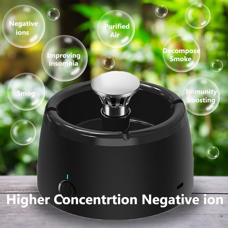 Eonthry Smokeless Ashtray Smoke Removing Multifunctional 2 in 1 Air Purifier Portable Ashtray Smokeless Ashtrays Outdoor Desktop USB Rechargeable Electric for Home Office - Image 3