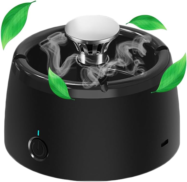 Eonthry Smokeless Ashtray Smoke Removing Multifunctional 2 in 1 Air Purifier Portable Ashtray Smokeless Ashtrays Outdoor Desktop USB Rechargeable Electric for Home Office - Image 1