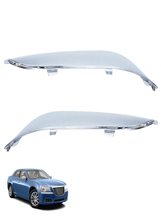 ANTUKO 2PCS Front Bumper Molding Chrome Trim Left and Right Replacement for 2011 2012 2013 2014 Chrysler 300 P170123173603 - Image 1
