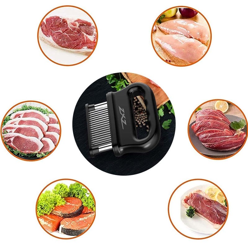 ZXZ Meat Tenderizer, 48 Stainless Steel Sharp Needle Blade, Heavy Duty Cooking Tool for Tenderizing Beef, Turkey, Chicken, Steak, Veal, Pork, Fish, Christmas Cooking Set - Image 3