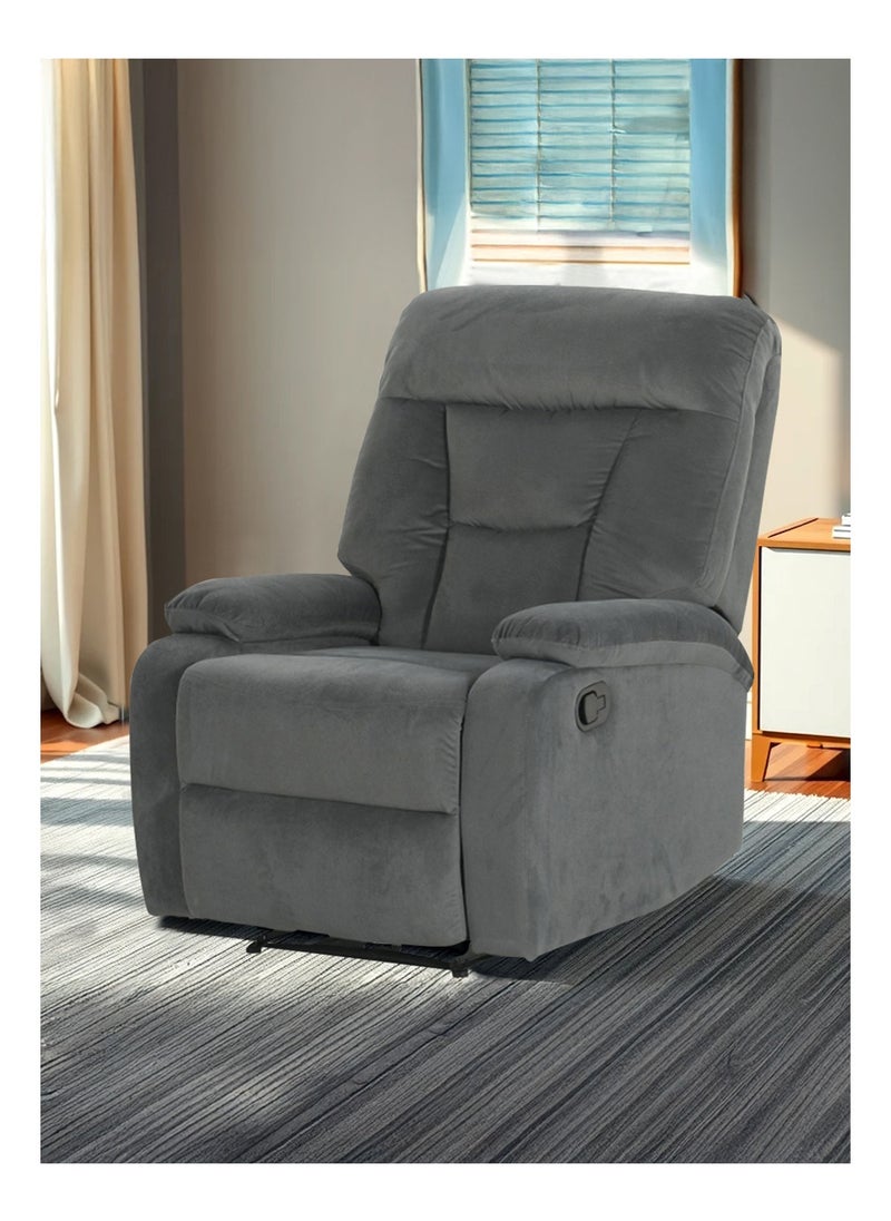 ROYALOAK Lara Fabric 1-Seater Recliner | Fabric Upholstery | High Backrest | Tufted Design | Pillow Top Armrest | Pocket Springs for Extra Comfort | Heavy-Duty Metal Frame | Sturdy Footrest | Recliner Chair  - Image 2