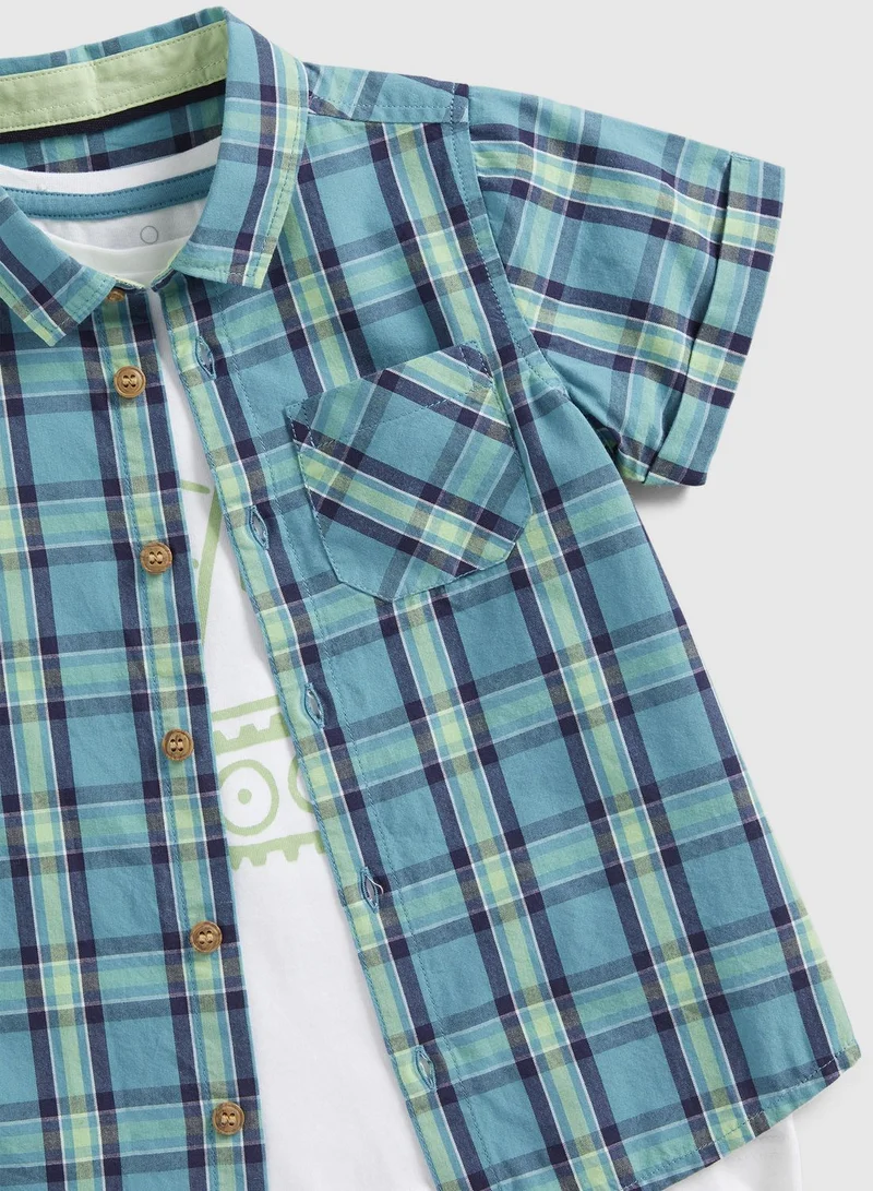 mothercare Checked Shirt and T-Shirt Set