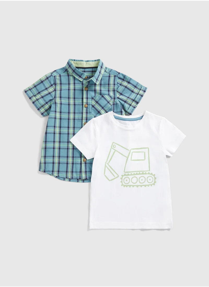 mothercare Checked Shirt and T-Shirt Set