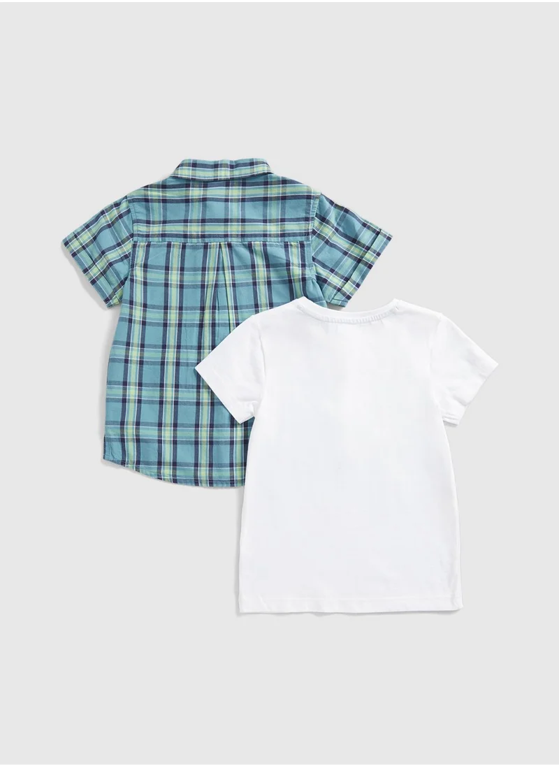 mothercare Checked Shirt and T-Shirt Set