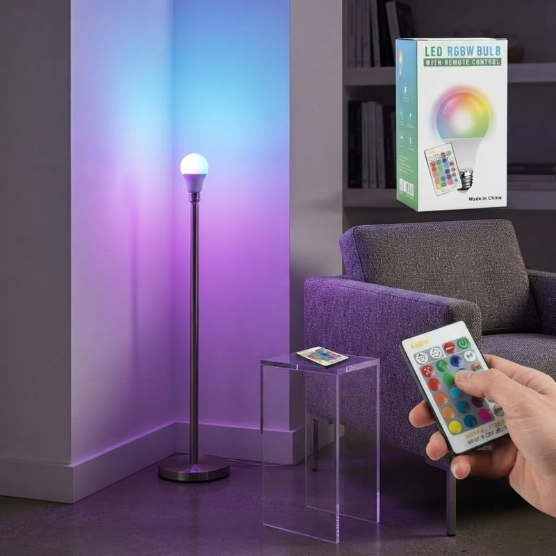 Hasanat Essentials RGBW LED Light Bulb with Remote Control - Dimmable Color Changing Lamp for Home Decor - Image 2