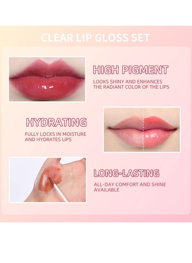 ibcccndc 6PCS Lip Gloss Set Hydrating Liquid Lipstick Kit High Shine Clear Lip Plumping Glass Finish Lip Oil Gloss High Pigment Moisturizing Long Lasting Repairing Lightening Lip Line Balm 02  - Image 3