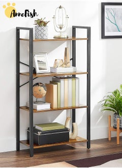 AnneFish 4 Tier Storage Shelves Kitchen Bakers Rack with Storage Cabinet Cupboard Organizer Bookcase Microwave Oven Stand for Living Room And Kitchen Brown MDF Material 60x30x114cm  - Image 1