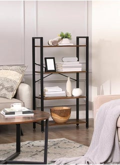 AnneFish 4 Tier Storage Shelves Kitchen Bakers Rack with Storage Cabinet Cupboard Organizer Bookcase Microwave Oven Stand for Living Room And Kitchen Brown MDF Material 60x30x114cm  - Image 5