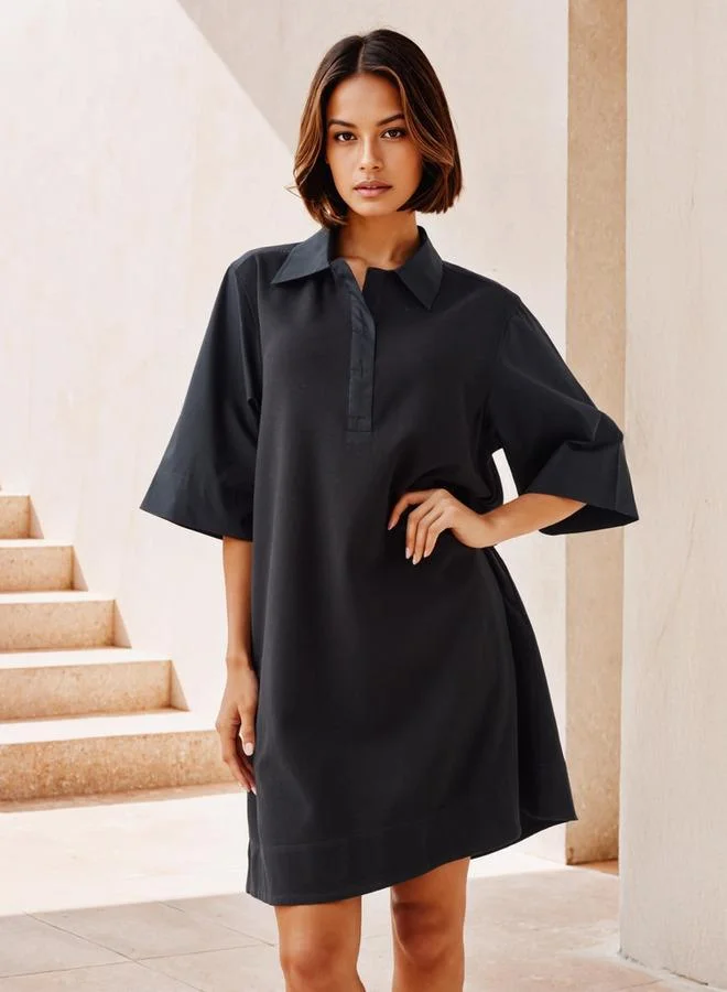 Splash FAV Collared Flared Shirt Dress