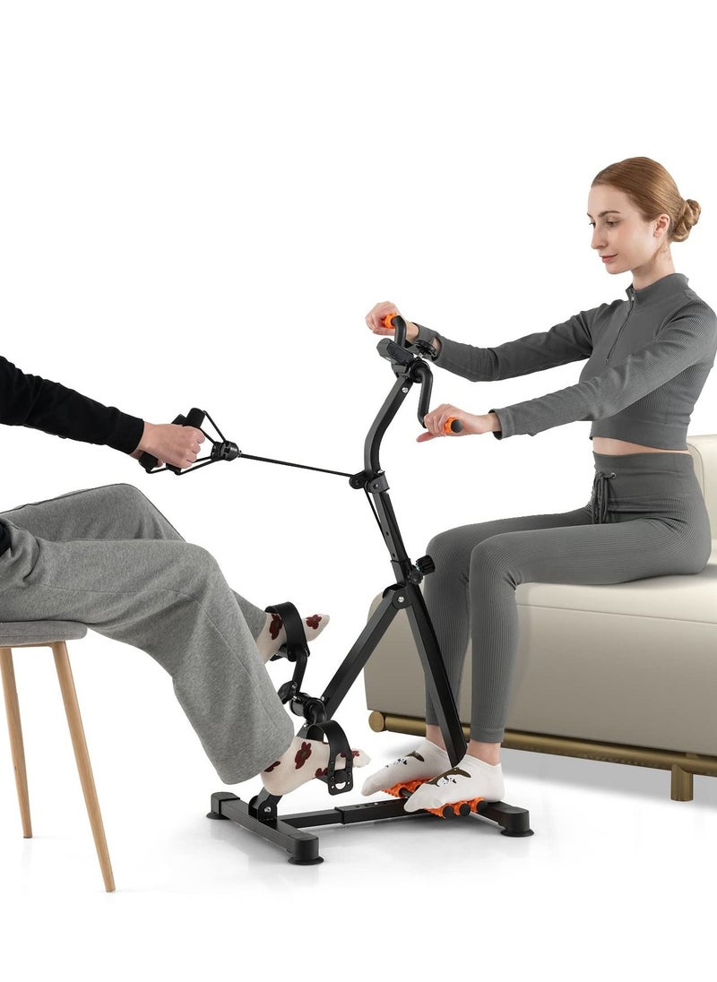 XiuWoo - Pedal Exerciser for Seniors, Adjustable Hand Arm Leg Knee Exercise Equipment w/ Resistance Band, Foot Massage Roller, Recovery Physical Therapy Home Exercise Bike for Elderly - Image 1