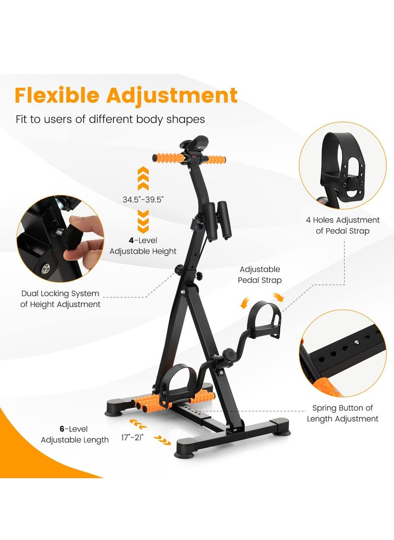 XiuWoo - Pedal Exerciser for Seniors, Adjustable Hand Arm Leg Knee Exercise Equipment w/ Resistance Band, Foot Massage Roller, Recovery Physical Therapy Home Exercise Bike for Elderly - Image 1