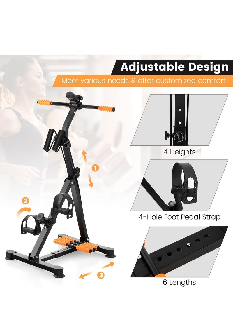 XiuWoo - Pedal Exerciser for Seniors, Adjustable Hand Arm Leg Knee Exercise Equipment w/ Resistance Band, Foot Massage Roller, Recovery Physical Therapy Home Exercise Bike for Elderly - Image 1