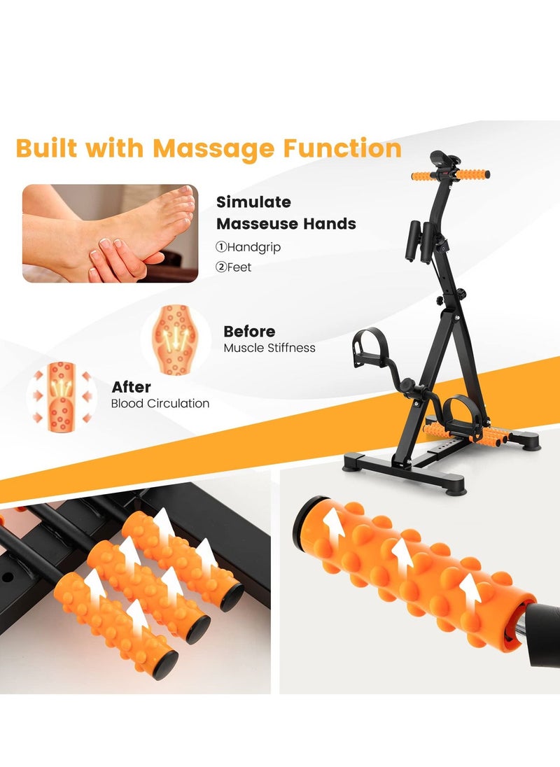 XiuWoo - Pedal Exerciser for Seniors, Adjustable Hand Arm Leg Knee Exercise Equipment w/ Resistance Band, Foot Massage Roller, Recovery Physical Therapy Home Exercise Bike for Elderly - Image 1