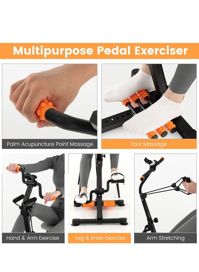 XiuWoo - Pedal Exerciser for Seniors, Adjustable Hand Arm Leg Knee Exercise Equipment w/ Resistance Band, Foot Massage Roller, Recovery Physical Therapy Home Exercise Bike for Elderly - Image 1
