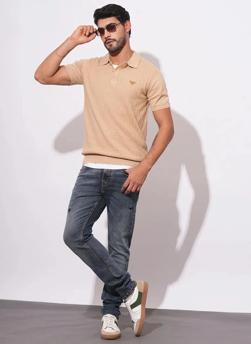 Being Human DK.TONE Men Classic Slim Fit Low Distress Light Fade Stretchable Jeans for Men | Best Price UAE