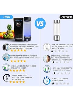 Arabest Portable Hydrogen Water Bottle Generator for Well-Being, Filters Water in 3 Minutes, Ideal for Work and Travel, Perfect Gift for Loved Ones. Black Color.  - Image 3