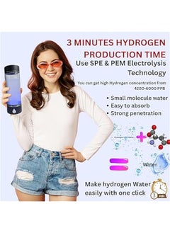Arabest Portable Hydrogen Water Bottle Generator for Well-Being, Filters Water in 3 Minutes, Ideal for Work and Travel, Perfect Gift for Loved Ones. Black Color.  - Image 4
