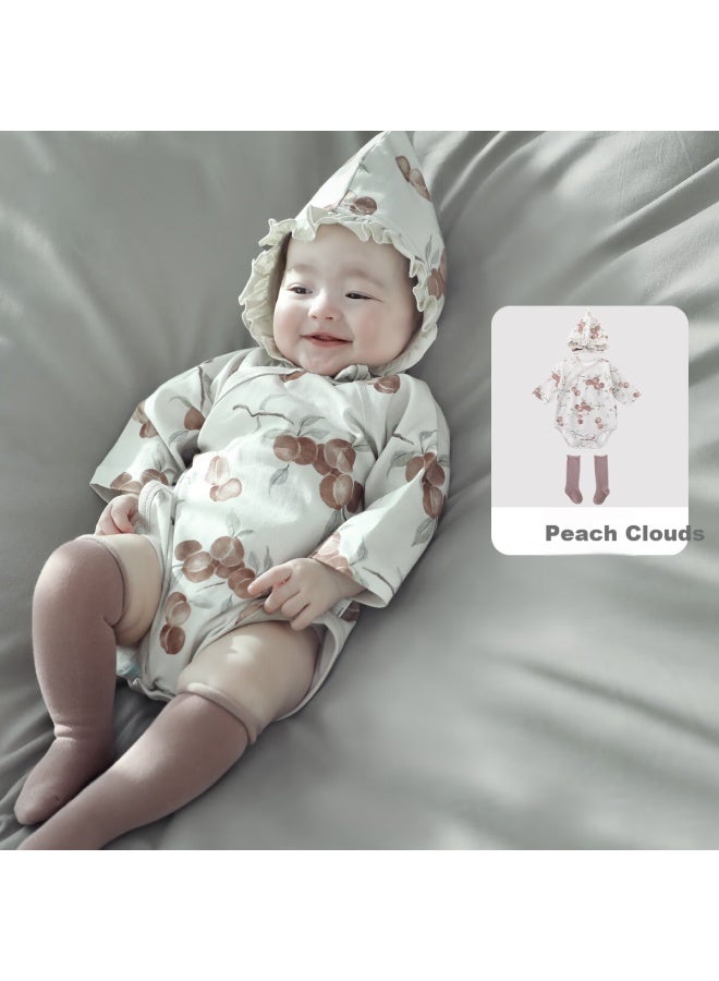 Balipig 3-piece Baby Bodysuit Spring And Autumn Season Girls' And Boys Style Baby Romper Newborn Baby Clothes - Image 1