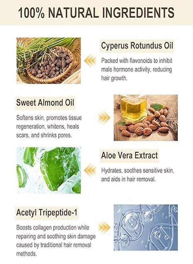 bricia Cyperus Rotundus Oil, Natural Cyperus Rotundus Oil for Hair Removal, Reduces Unwanted Hair Growth, Moisturizes & Soothes The Skin, Reducing Body Hair Growth, Shrink Pores, Suitable for All Skin Types - Image 3
