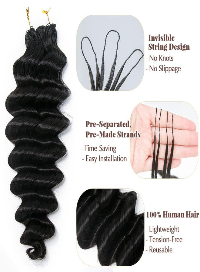 Y WIGS YWIGS Pre-Separated Human Crochet Hair Loose Deep Wave Crochet Hair Human Hair Knotless Crochet Human Hair Extensions 16" NC 100 Strands - Image 3