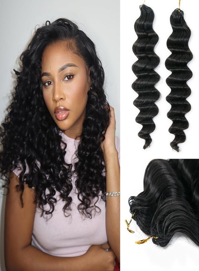 Y WIGS YWIGS Pre-Separated Human Crochet Hair Loose Deep Wave Crochet Hair Human Hair Knotless Crochet Human Hair Extensions 16" NC 100 Strands - Image 1