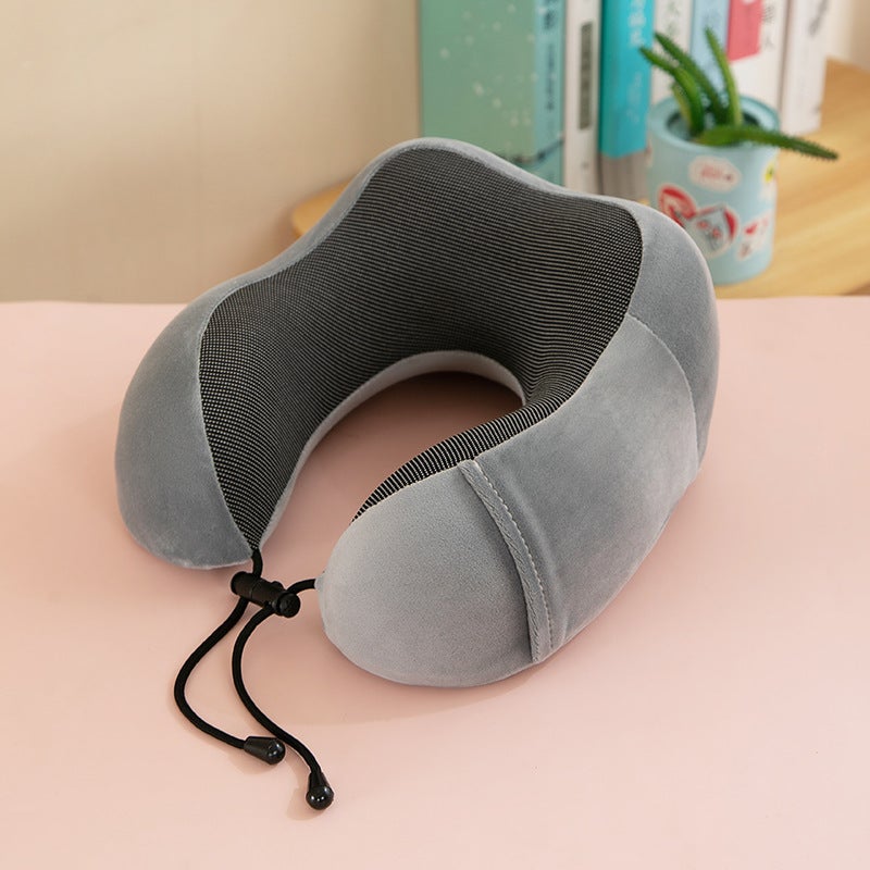 Manufacturers U-shaped pillow memory cotton neck pillow neck pillow U-shaped neck pillow travel pillow magnetic cloth cervical pillow aircraft memory pillow Dark gray