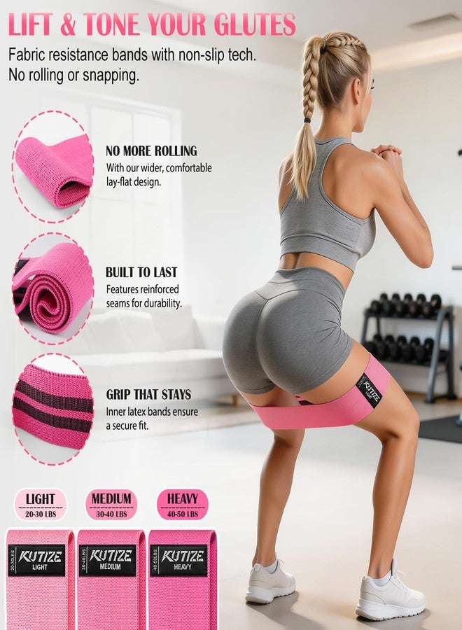 KUTIZE Pedal Resistance Band with Handle and Booty Bands Set for Women, 2 in 1 Fabric Exercise Bands for Core, Leg and Glutes, Full Body Home Gym Exercise Equipment for Yoga, Pilates, Physical Therapy - Image 4
