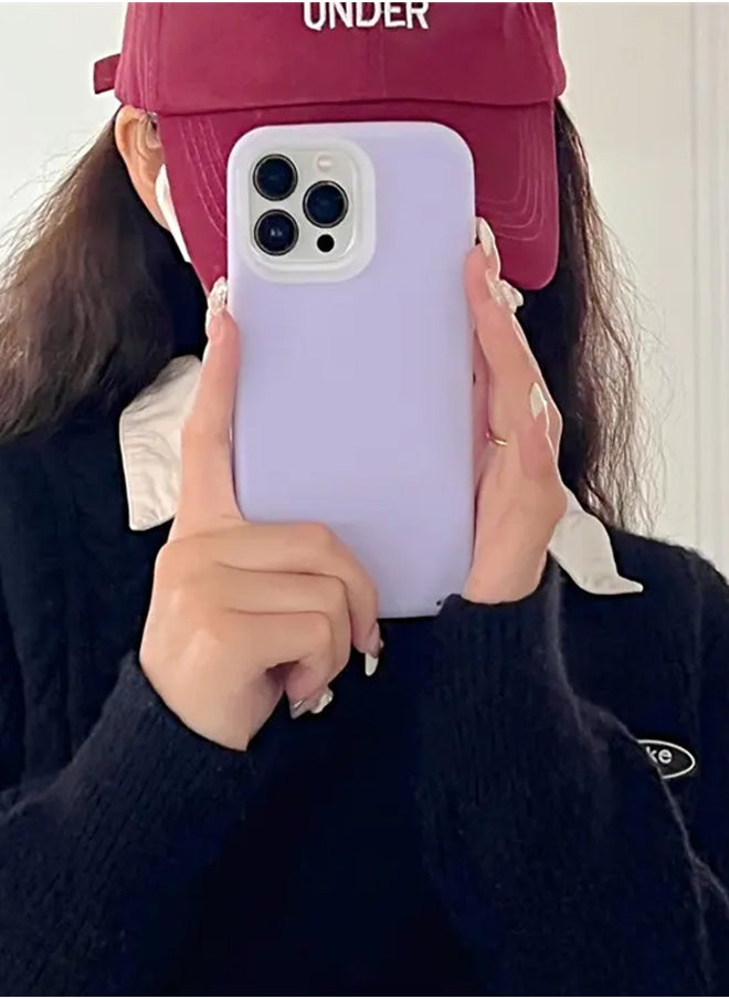 ماركة غير محددة جراب سيليكون مبطن من الداخل لهاتف iPhone 16 Pro Max، جراب أيفون مصنوع من السيليكون المطاطي الناعم ومبطن من الداخل لحماية هاتف من الخدوش لهاتف أيفون 16 برو ماكس - بنفسجي  - Image 5