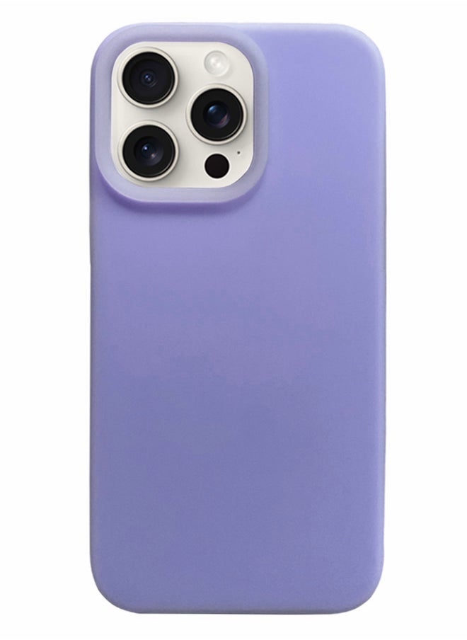 ماركة غير محددة جراب سيليكون مبطن من الداخل لهاتف iPhone 16 Pro Max، جراب أيفون مصنوع من السيليكون المطاطي الناعم ومبطن من الداخل لحماية هاتف من الخدوش لهاتف أيفون 16 برو ماكس - بنفسجي  - Image 1
