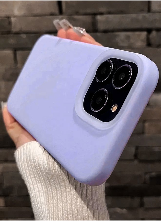 ماركة غير محددة جراب سيليكون مبطن من الداخل لهاتف iPhone 16 Pro Max، جراب أيفون مصنوع من السيليكون المطاطي الناعم ومبطن من الداخل لحماية هاتف من الخدوش لهاتف أيفون 16 برو ماكس - بنفسجي  - Image 3