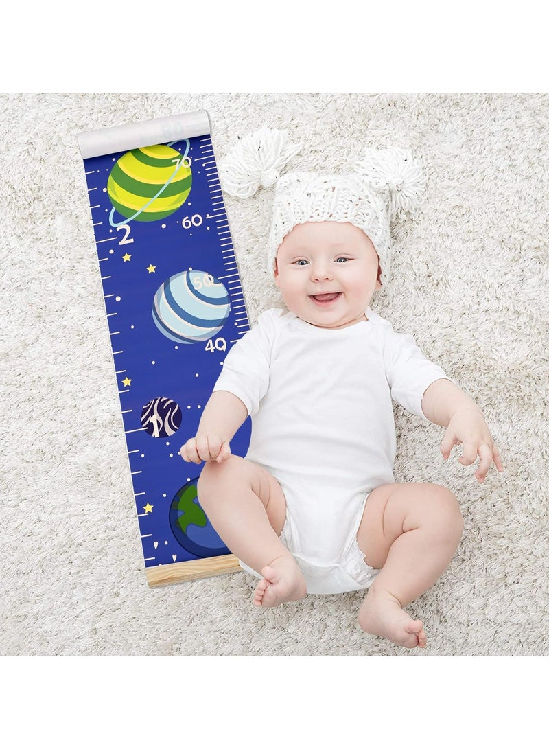 CMGTYYD. 2 قطعة مخطط نمو ارتفاع الطفل، مسطرة قياس معلقة على الحائط مع شريط حائط، مخطط نمو ارتفاع الأطفال القابل للإزالة من الخشب والقماش للأطفال - Image 4