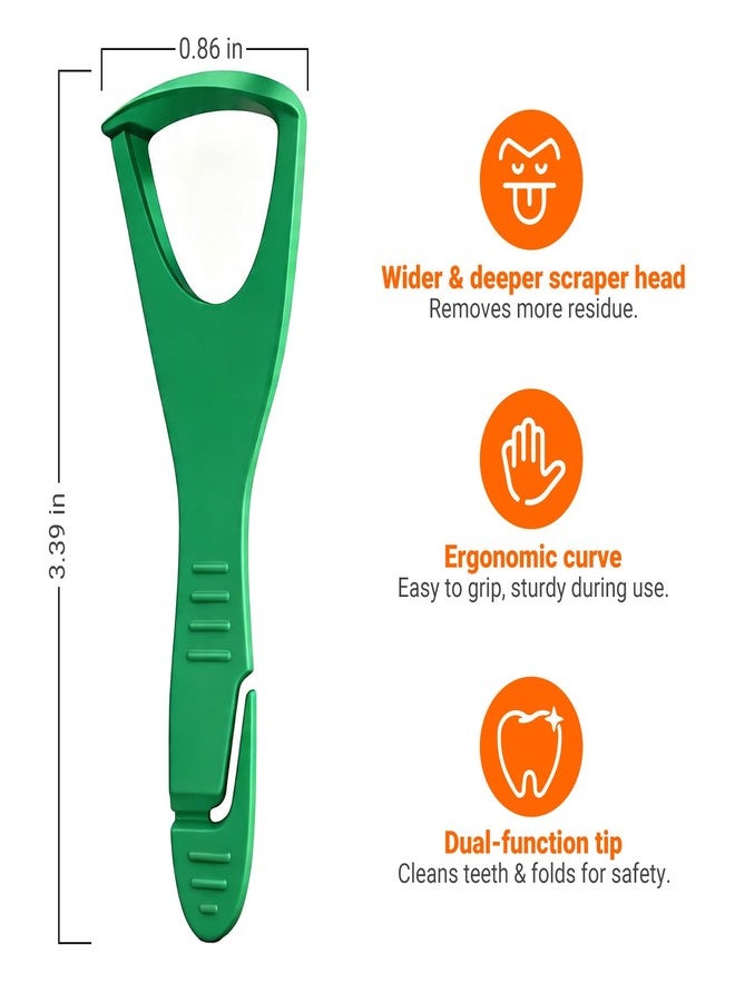 COCOBURI Tongue Scraper-Tongue Scraper for Adults-Disposable Tongue Scraper -Tongue Cleaner with Dental Picks-Fresh Breath-Includes Safe Fold- Back Tooth Pick-36 Counts - Image 2
